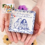 Personalisierte Retro Stift Zeichnung Stil Foto Keramik Trinket Schmuck Schale mit Text täglichen Gebrauch Weihnachten Geburtstag Geschenk für Freunde Mütter Brautjungfern