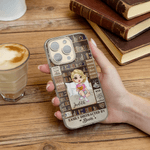 Personalized Bookshelf Cartoon Character iPhone Case with Name Birthday Gift for Book Lovers Women