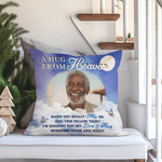 Personalized Starry Sky Moon Clouds Photo Design Soft Throw Pillow Cover with Name and Text Home Decor Memorial Gift for Family Friends