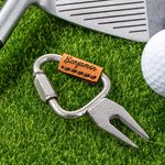 Personalised Portable PU Leather Name Tag Golf Divot Tool Keychain Golf Field Accessory Father's Day Golf Club Gift for Golfer Golf Lover