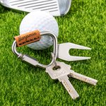 Personalised Portable PU Leather Name Tag Golf Divot Tool Keychain Golf Field Accessory Father's Day Golf Club Gift for Golfer Golf Lover