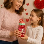 Personlig söt tecknad björn hjärta initialer 16 oz barn vattenflaska med namn och silikon sugrör barndag Alla hjärtans dag gåva för pojkar flickor