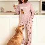Conjunto de pijama personalizado con foto multicolor de mascota y texto regalo de cumpleaños para amantes de mascotas y dueños