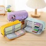 Personalisiertes Federmäppchen mit süßem Tier-Motiv und Namen dreilagige Federtasche Schulbedarf Einschulung Geburtstag Geschenk für Jungen Mädchen