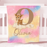 Personalized Starry Sky 12 Zodiac Animal Soft Throw Blanket with Name and Initial Daily Use Birthday Gift for Children Girls Boys