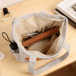 Personalised Birth Flower Corduroy Large Capacity Tote Bag with Name Daily Use Birthday Gift for Her