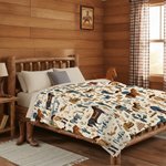 Personalized Western Cowboy Cow Horse Soft Throw Blanket with Name Home Decor Birthday Anniversary Gift for Cowboy Country Lover