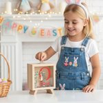 Gepersonaliseerd schattig paashaas initiaal helder spaarvarken met naam kamer decor Pasen verjaardagscadeau voor kinderen