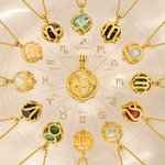 Personalised Zodiac Sign Constellation Crystal Name Necklace Dainty Jewellery with Card Birthday Gift for Women Astrology Enthusiasts