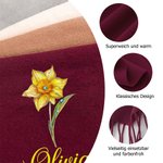 Personalisierter weicher Schal mit Geburtsblume Geburtsstein und Namen Winter Accessoire Geburtstag Geschenk für Familie Freunde