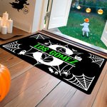Alfombra personalizada con tema de Halloween y diseño de telaraña con nombre e iniciales decoración del hogar regalo de Halloween para familia