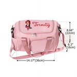 Personalized Cartoon Travel Girl Character Multi-Compartment Travel Bag with  Name and Shoulder Strap Travel Accessories Birthday Gift for Women