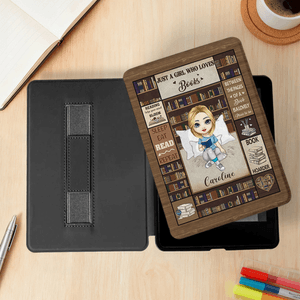 Personalized Cartoon Reading Charatcer Kindle Case with Name for Multiple Models Daily Use Birthday Gift for Book Lover Bookworm