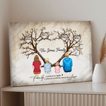 Personalized Love Tree Family Figures Back View Frameless Painting with Name Birthday Anniversary Gift for Family Friends