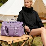 Personalized Cartoon Travel Girl Character Multi-Compartment Travel Bag with  Name and Shoulder Strap Travel Accessories Birthday Gift for Women