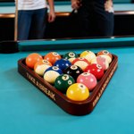 Portabiliardo personalizzato in legno con testo inciso al laser Regalo di compleanno per giocatori di biliardo e amanti del biliardo