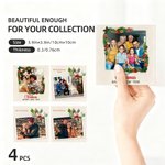 Personalised Red Berries Wreath Memory Photo Square Ceramic Coaster with Text Home Decor Christmas Gift for Friends Family