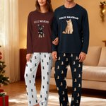 Conjunto de pijama personalizado con foto multicolor de mascota y texto regalo de cumpleaños para amantes de mascotas y dueños