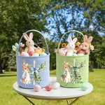 Cestino pasquale personalizzato con fiocco incrociato di Peter Rabbit con nome Caccia all'uovo di Pasqua Regalo di Pasqua per bambini e bambine