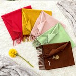 Bufanda personalizada suave y cálida con flor de nacimiento y nombre con borlas accesorio de invierno regalo de aniversario y cumpleaños para familia