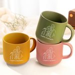 Personalised Line Art Style Couple Photo 12 oz Ceramic Mug with Handle and Name Valentine's Day  Anniversary Gift for Couple