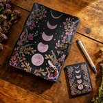 Journal personnalisé en cuir PU avec texte et 300 pages en kraft pour les phases de la lune Cadeau d'anniversaire et de Noël pour les filles et les femmes