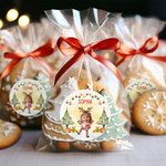 Personalised Elf Santa Claus Snowman Set of 2 Waterproof Stickers Labels with Name and Photo Gift Decor Christmas Party Favor for Family Kids