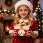 Personalised Elf Santa Claus Snowman Set of 2 Waterproof Stickers Labels with Name and Photo Gift Decor Christmas Party Favor for Family Kids