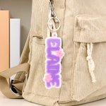 Personalised Multicolour Acrylic Name Tag with Flower Keychain Backpack Accessories Back to School Gift for Kids
