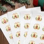 Personalised Elf Santa Claus Snowman Set of 2 Waterproof Stickers Labels with Name and Photo Gift Decor Christmas Party Favor for Family Kids