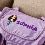Personalized Cartoon Travel Girl Character Multi-Compartment Travel Bag with  Name and Shoulder Strap Travel Accessories Birthday Gift for Women