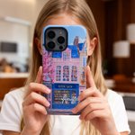 Personalized Vintage Pink Bookshop Portable Kindle Case Phone Case for iPhone or Samsung with Name Daily Use Birthday Gift for Book Lovers Bookworms