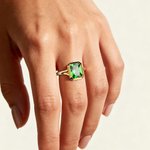 Gepersonaliseerde vierkante zilveren geboortesteen Bezel set solitaire ring Dainty sieraden dagelijkse slijtage bruiloft jubileum verjaardag cadeau voor paar bruid