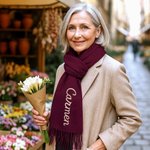 Bufanda y chal personalizados suaves y cálidos con nombre bordado accesorio de moda regalo de invierno cumpleaños para familia