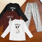 Conjunto de pijama personalizado con foto multicolor de mascota y texto regalo de cumpleaños para amantes de mascotas y dueños