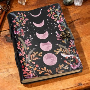 Henkilökohtainen Vintage Moon Phase PU Nahka Journal Notebook Set teksti ja 300 Kraft sivut Syntymäpäivä Vuosipäivä Joululahja tytöille Naiset