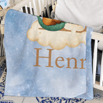 Personalized Starry Sky 12 Zodiac Animal Soft Throw Blanket with Name and Initial Daily Use Birthday Gift for Children Girls Boys