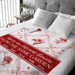 Personalized Toile De Jouy 2-6 Birth Flowers Soft Throw Blanket with Name and Text Home Decor Birthday Gift for Sisters Friends