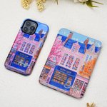 Personalized Vintage Pink Bookshop Portable Kindle Case Phone Case for iPhone or Samsung with Name Daily Use Birthday Gift for Book Lovers Bookworms