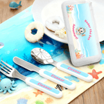 Personalized Cute Sea ​​Animals Safe Stainless Steel Fork Spoon Knife 3 Pcs Cutlery Set with Name and Case Birthday Gift for Boys Girls