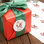 Personalised Cute Santa Claus Reindeer Waterproof Stickers Labels with Name Gift Decor Christmas Festival Party Favors for Family Friends