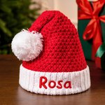 Gorro de Navidad personalizado de hilo y suave en varios estilos con nombre bordado regalo de Navidad para familia