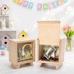 Gepersonaliseerd schattig paashaas initiaal helder spaarvarken met naam kamer decor Pasen verjaardagscadeau voor kinderen