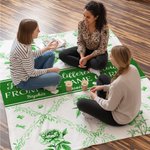 Personalized Toile De Jouy 2-6 Birth Flowers Soft Throw Blanket with Name and Text Home Decor Birthday Gift for Sisters Friends