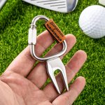 Personalised Portable PU Leather Name Tag Golf Divot Tool Keychain Golf Field Accessory Father's Day Golf Club Gift for Golfer Golf Lover