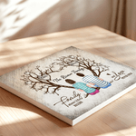 Personalized Love Tree Family Figures Back View Frameless Painting with Name Birthday Anniversary Gift for Family Friends