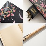 Journal personnalisé en cuir PU avec texte et 300 pages en kraft pour les phases de la lune Cadeau d'anniversaire et de Noël pour les filles et les femmes