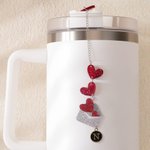 Personalized Heart Envelope Tumbler Charm with Letter Straw Accessories for 20 oz to 40 oz Stanley Tumbler Valentine's Day Gift for Couple