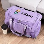 Personalized Cartoon Travel Girl Character Multi-Compartment Travel Bag with  Name and Shoulder Strap Travel Accessories Birthday Gift for Women