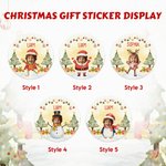 Personalised Elf Santa Claus Snowman Set of 2 Waterproof Stickers Labels with Name and Photo Gift Decor Christmas Party Favor for Family Kids